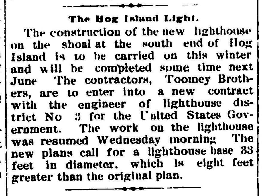 Work on The Hog Island Light